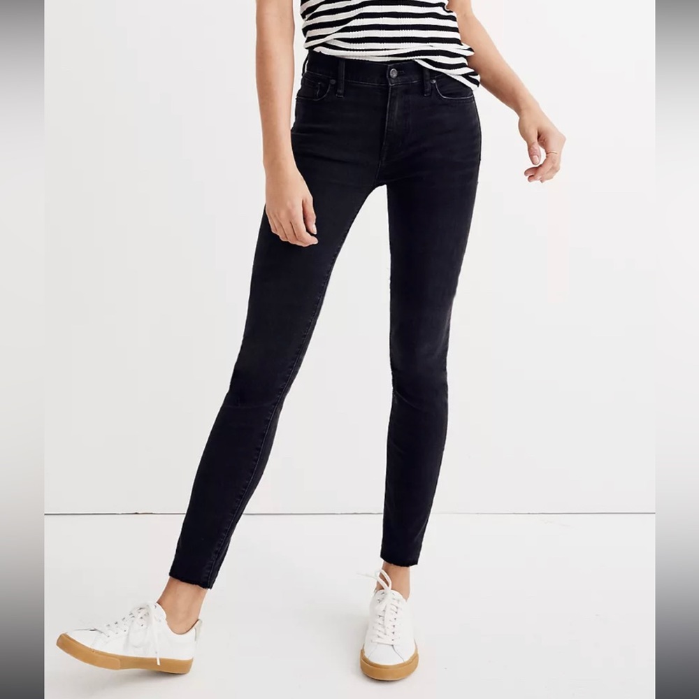 Madewell 9 inch high riser skinny jeans black/lunar sz 24